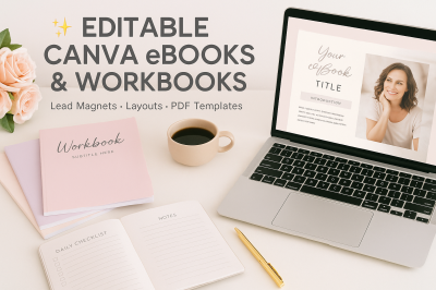 I will design editable Canva ebook, ebook layout and workbook PDF lead magnet, workbook