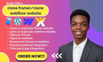 I will duplicate, copy, clone, Framer website, Wix website, Webflow website design, WordPress expert