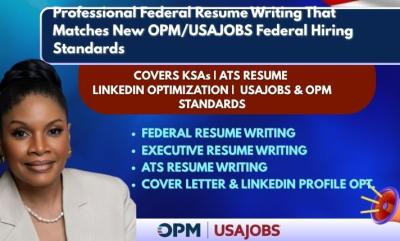 I will write 2 page federal resume ATS resume writing for USAJOBS