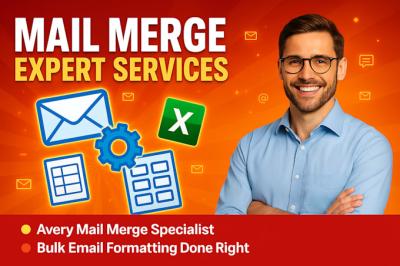 I will mail merge for letters do Avery mail merge for labels, document formatting