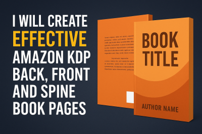 I will create effective Amazon KDP back, front and spine book pages