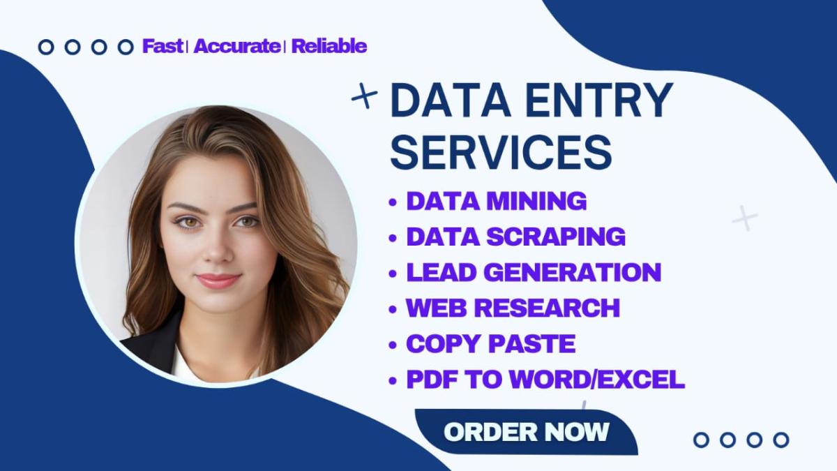 I will do fast and accurate data entry, web research, copy paste, lead generation and virtual assistance job for you