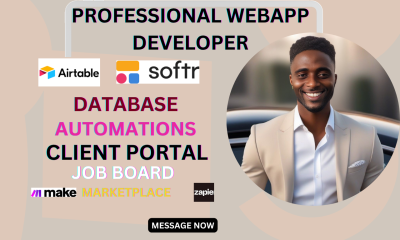I will expert Airtable Database, Softr Webapp, Client Portal, Job Board, Marketplace