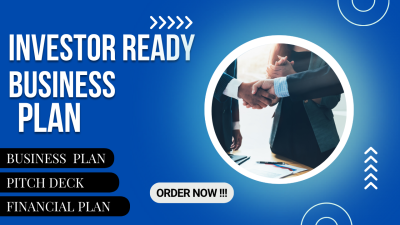 I will write investor ready business plans for startups, grants, business plan writer