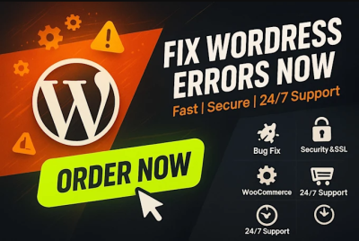 I Will Urgently Fix WordPress Bugs, Errors, 404 Issues & Provide Immediate Help