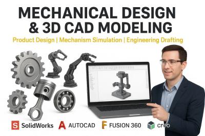 I will design mechanical products and mechanisms with 3D CAD modelling