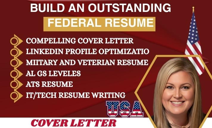 I will write professional federal resume writing USA jobs ATS resume military and govern