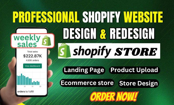 I will Shopify store design Shopify dropshipping website design store redesign