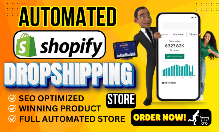 I will build automated Shopify dropshipping store, Shopify store design & Shopify website