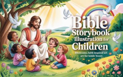 I will design Bible theme illustration for children’s storybook and Christian children’s books