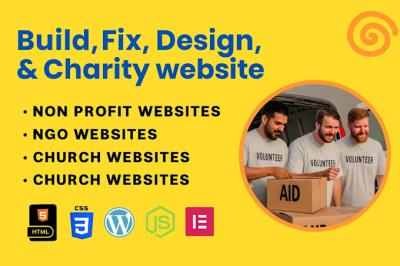 I Will Build Fix Non-Profit Website for Charity Fundraising, Church, NGO Website