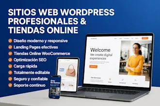 I will diseñar página de destino WordPress para tienda online o sitio web WooCommerce