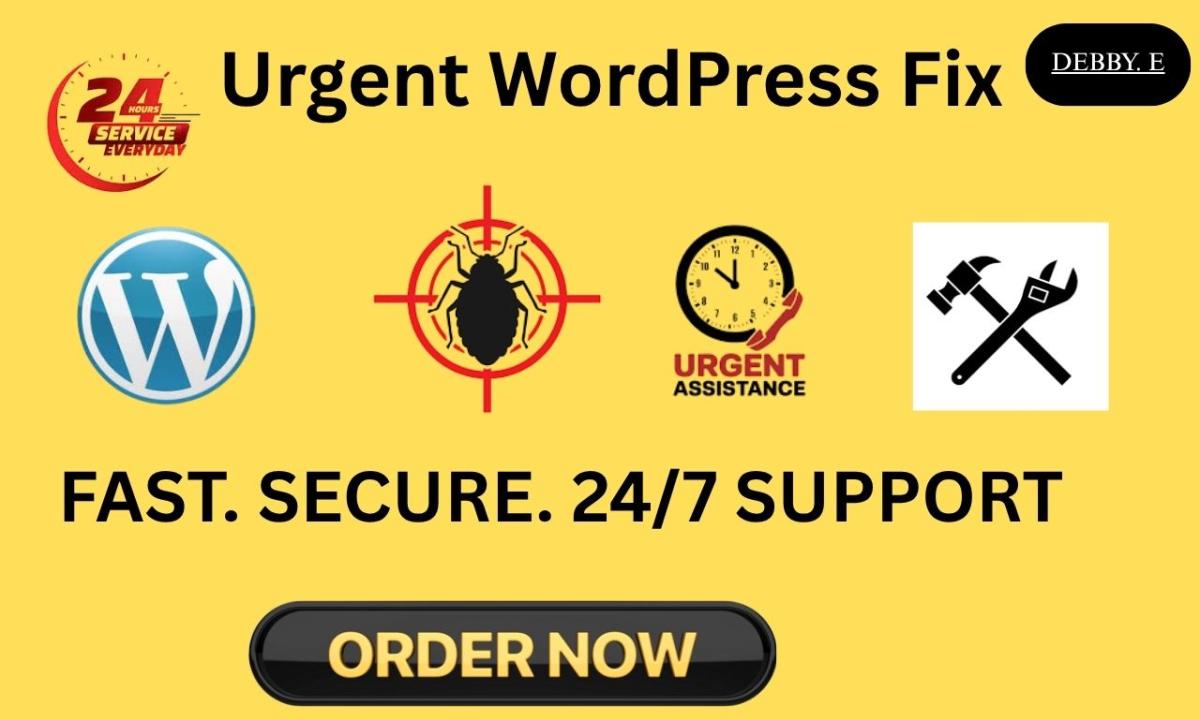 I will urgently fix WordPress problem, repair website errors, troubleshoot site issues