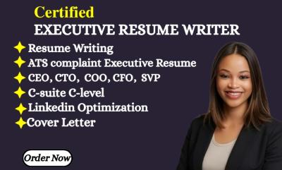 I will do professional executive resume, CV design, cover letter, LinkedIn optimization