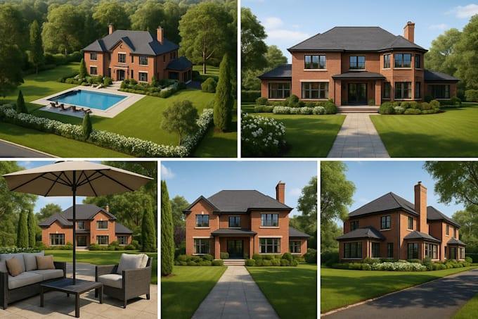 I will design 3D landscape design backyard front yard garden swimming pool