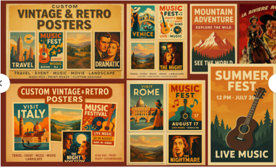 Travel Poster Minimalist Retro Vintage Music Poster Poster Postcard Landscape