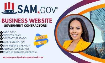 I will design a professional website for government contractors, SAM.gov registration