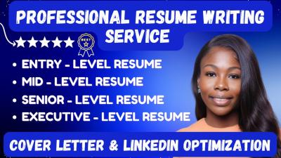I will write professional resume ATS resume writing executive resume cover letter