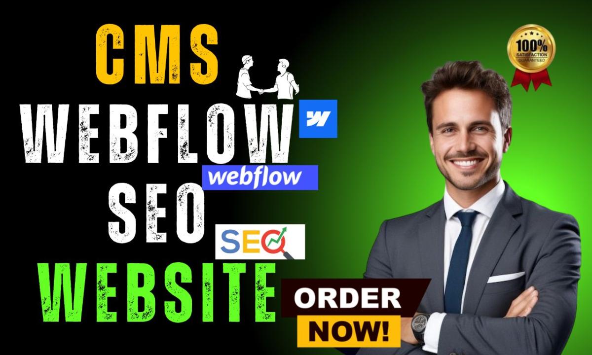 I will design professional CMS Webflow website, Webflow membership, SEO, business website