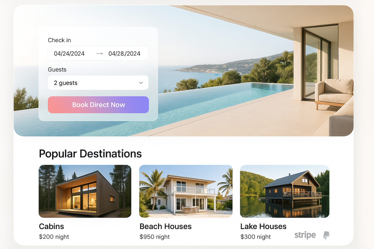 I will design Direct Booking, Lodgify, Hostaway, Airbnb Clone & Vacation Rental Booking.com Website