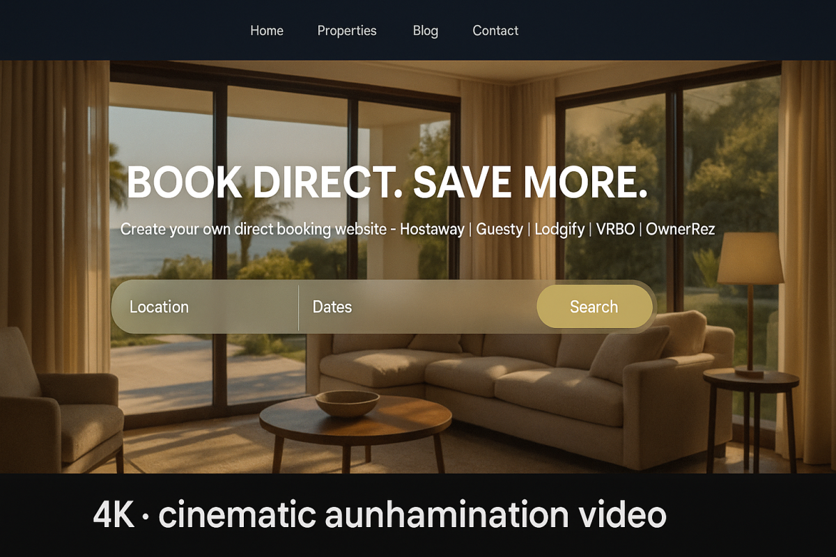 I will setup hotel booking direct booking website short term rentals Airbnb website