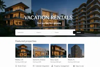 I will design a vacation rental website Airbnb short term rental direct booking website