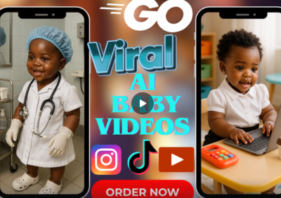 I will create hilarious viral AI baby talking videos, AI podcast lookalike baby, AI avatar