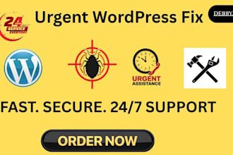 I will urgently fix WordPress problem, repair website errors, troubleshoot site issues