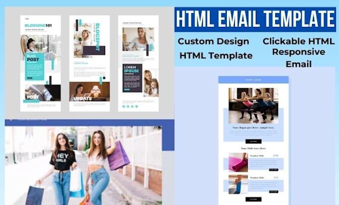 I will build a responsive HTML email template clickable signature