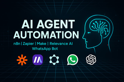 I Will Build AI Chatbot Workflow Automation with Zapier, N8N, WhatsApp, Custom AI Agents