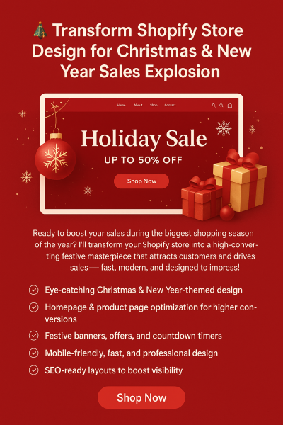 I Will Transform Shopify Store Design for Christmas and New Year Sales Explosion