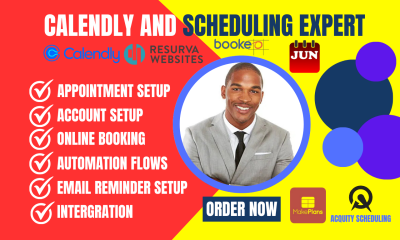 I will setup Calendly, Acuity, June Bookeo, Resurva, MakePlans