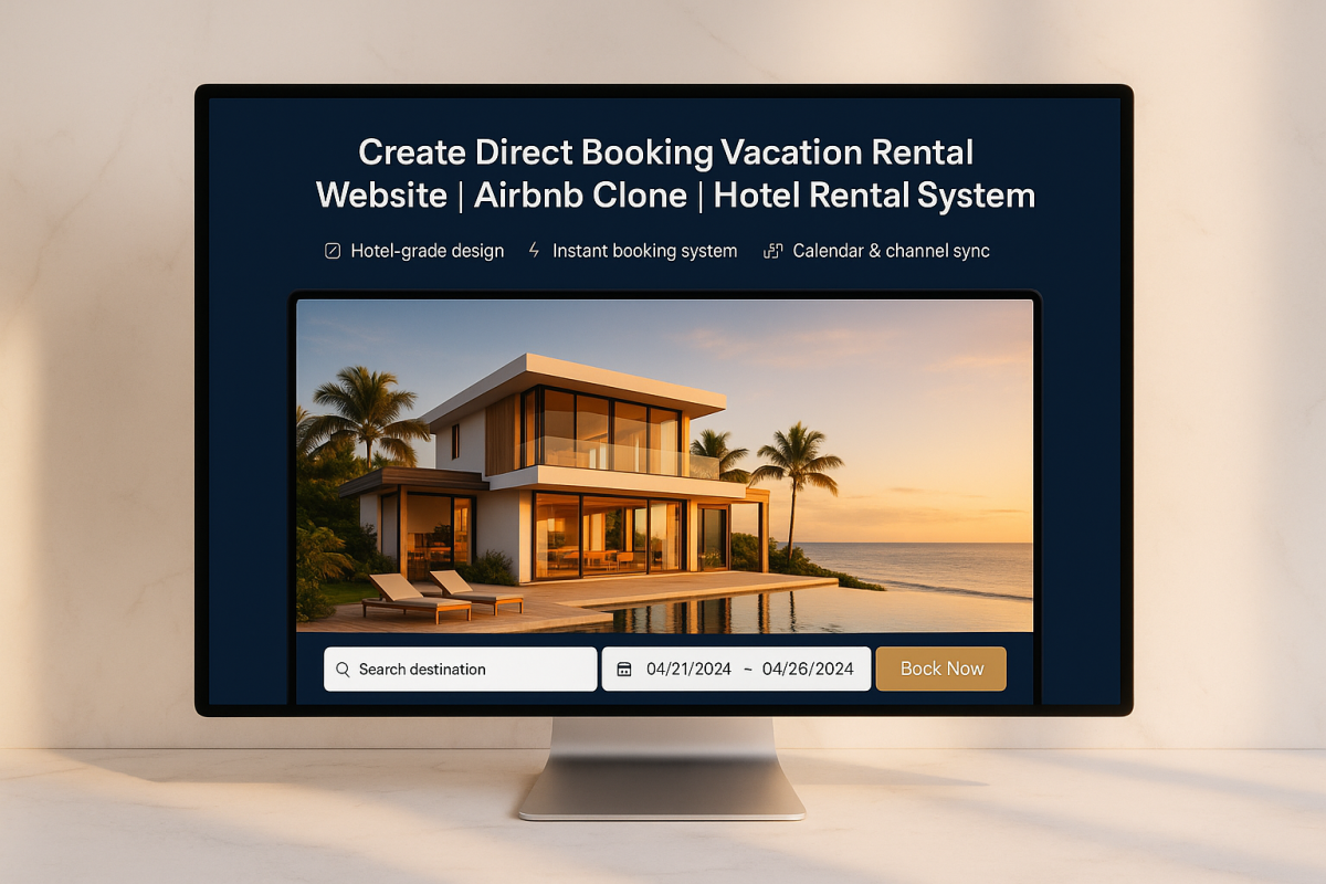 I will build Airbnb clone vacation rental website with direct booking for hotels and rentals