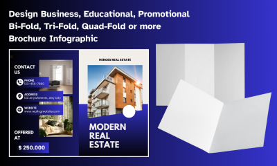 I will design trifold bifold quadfold brochure infographic