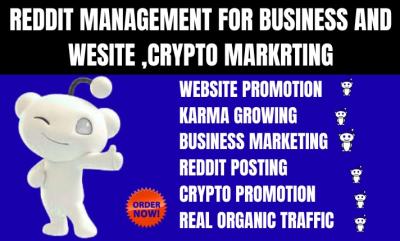 I will Reddit management for eCommerce, crypto, business websites, products, and SEO to boost sales