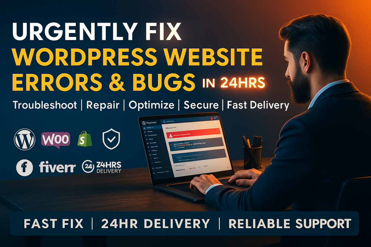 Urgently Fix, Troubleshoot & Repair WordPress Website Errors & Bug Fixes in 24hrs