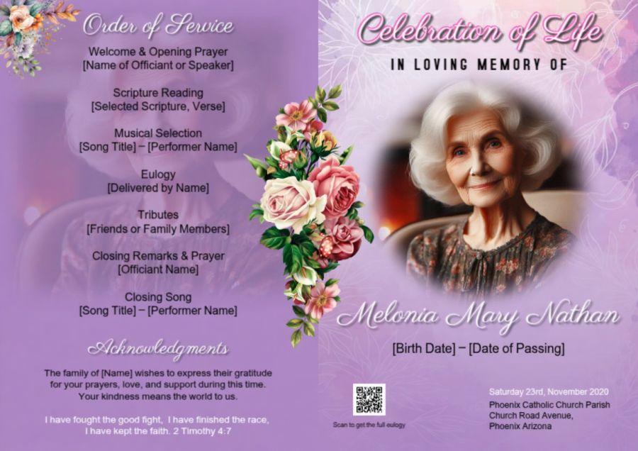 I will design printable funeral flyer obituary memorial program death announcement 6hrs