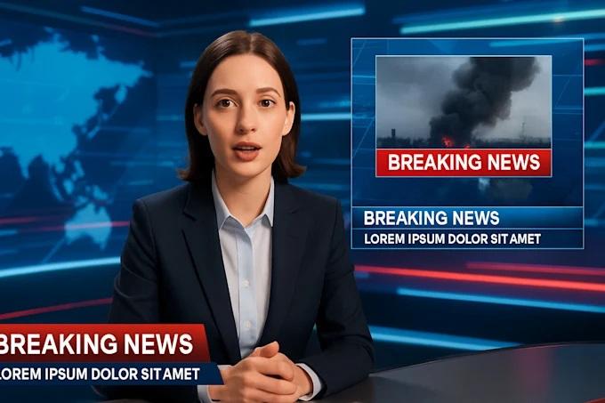 I will create AI Newscasting Video AI Talking Avatar AI Breaking News with Veo3