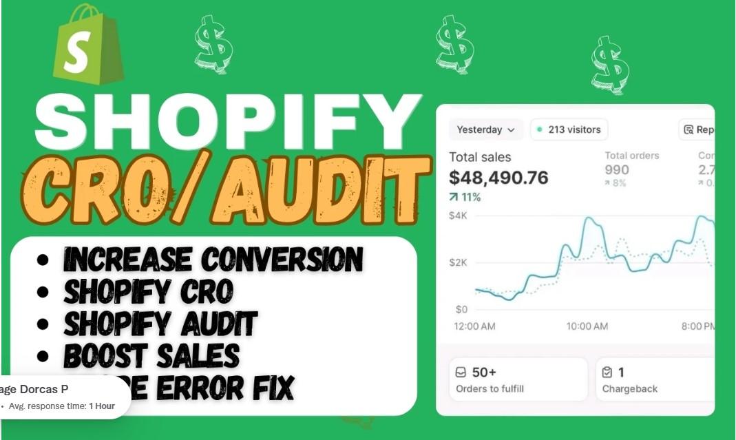 Increase Shopify Store Conversion Rate | Shopify CRO & Audit to Boost Sales
