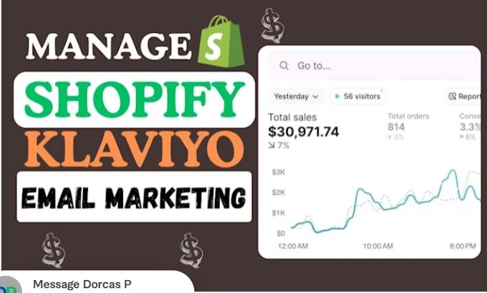 Setup Shopify, Klaviyo Email Marketing, Klaviyo Flows, and Shopify Marketing