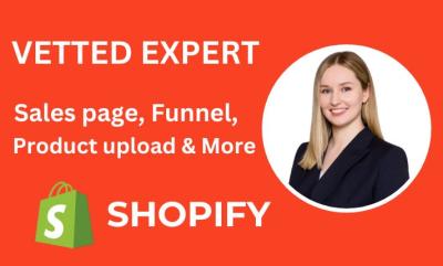 I will design clone Funnelish, Advertorial Landing Page & Update Shopify Product Shop Expert
