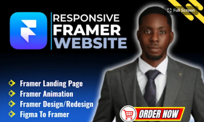 I will design a responsive Framer website, Framer landing page, edit Figma to Framer