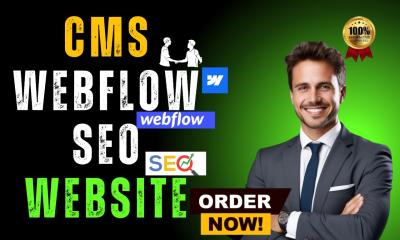 I will design professional CMS Webflow website, Webflow membership, SEO, business website