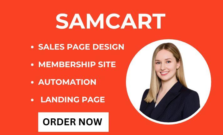 I will build SamCart, ThriveCart sales funnel, Kajabi expert, LearnWorld, Thinkific website
