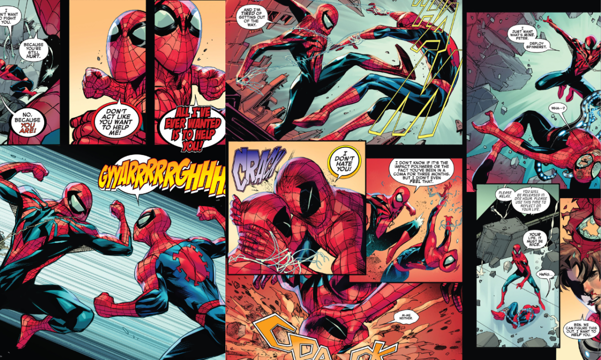 I will draw a comic book page in superhero and action style