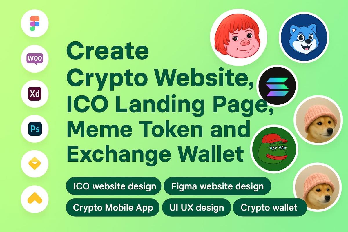 I Will Create Crypto Website, ICO Landing Page, Meme Token, and Exchange Wallet Site