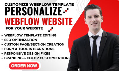 I will customize and edit your Webflow website template to match your brand