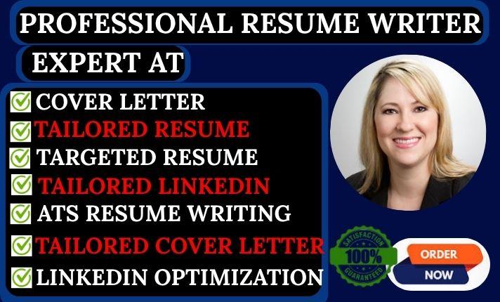 I will write resume federal resume executive resume tech resume cover letter linkedin