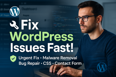 I will urgent fix website errors, repair WordPress, troubleshoot, fix website bugs & plugins