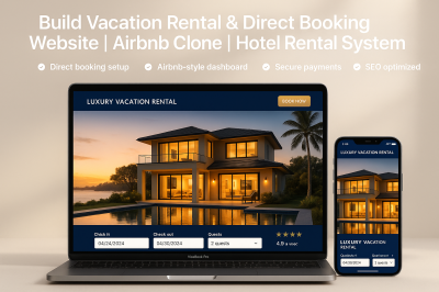 I will build Airbnb clone vacation rental website with direct booking hotel rental platform